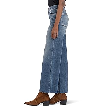 ♡ meg＊ ♡ size order ♡ Kut Jeans : Meg High Rise Fab Ab Wide Leg Raw Hem – Vintage